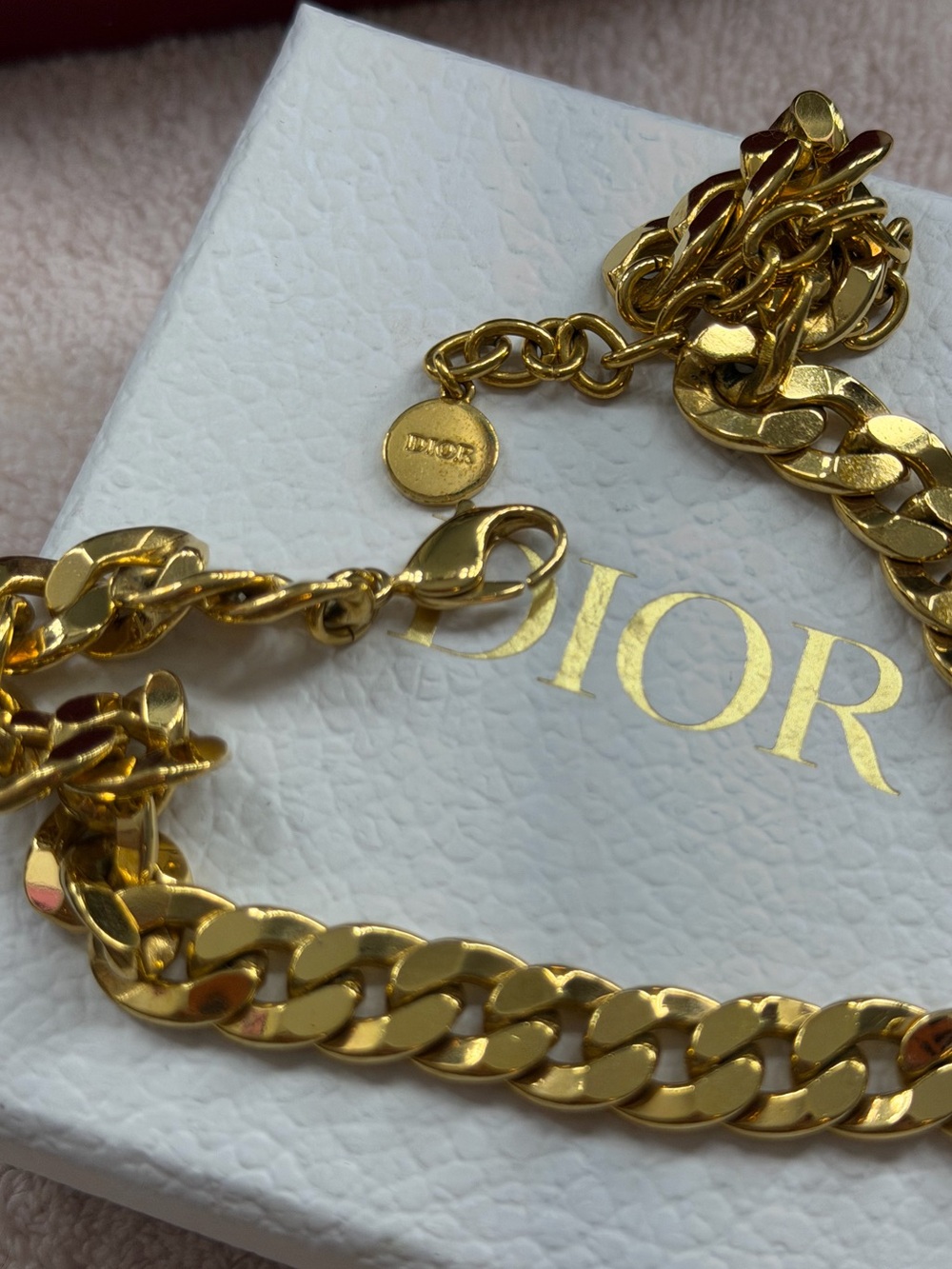 Dior Gold Curb Chain Bracelet